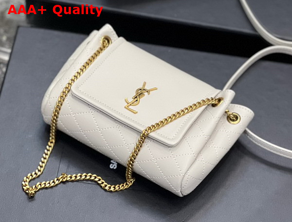 Saint Laurent Mini Nolita in Lambskin Blanc Vintage Replica