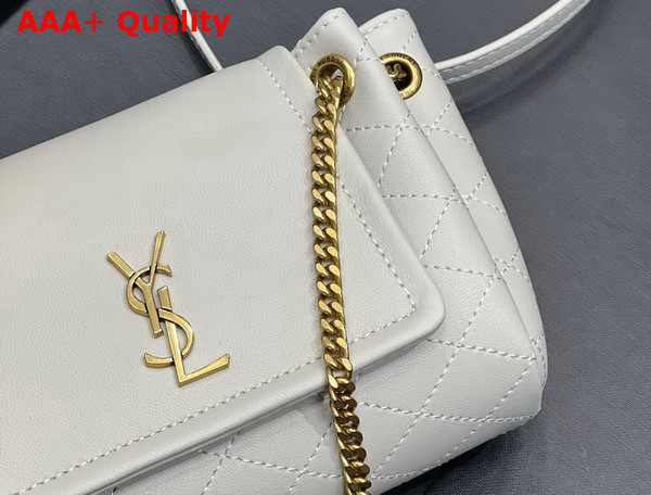 Saint Laurent Mini Nolita in Lambskin Blanc Vintage Replica