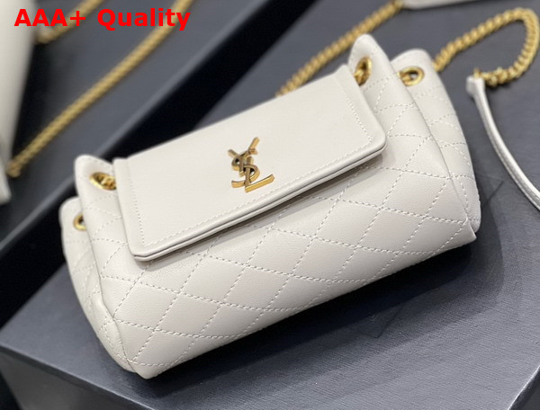 Saint Laurent Mini Nolita in Lambskin Blanc Vintage Replica