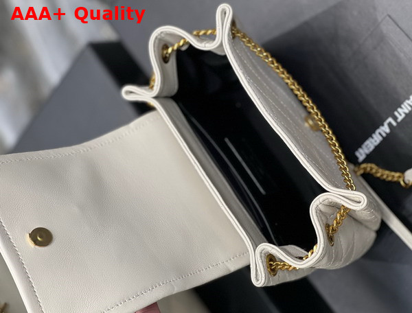 Saint Laurent Mini Nolita in Lambskin Blanc Vintage Replica