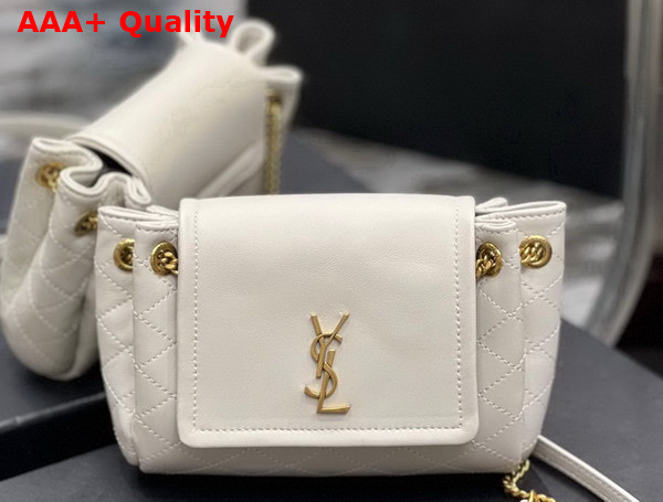 Saint Laurent Mini Nolita in Lambskin Blanc Vintage Replica