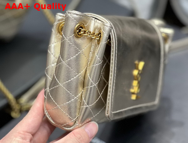 Saint Laurent Mini Nolita in Lambskin Champagne Replica