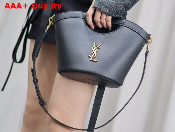 Saint Laurent Mini Tote in Black Smooth Leather Replica