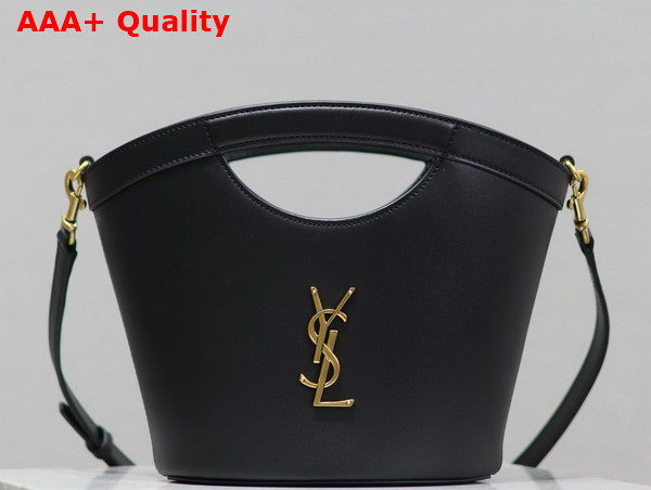 Saint Laurent Mini Tote in Black Smooth Leather Replica