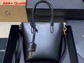 Saint Laurent Mini Toy Shopping Saint Laurent in Box Leather Black Replica