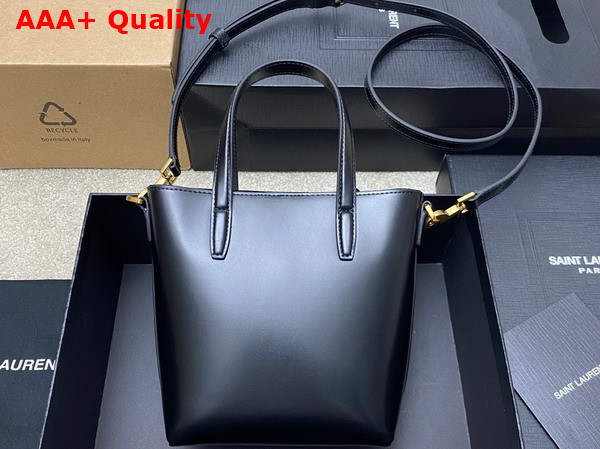 Saint Laurent Mini Toy Shopping Saint Laurent in Box Leather Black Replica