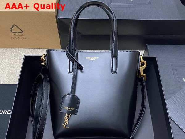 Saint Laurent Mini Toy Shopping Saint Laurent in Box Leather Black Replica