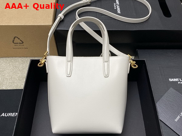 Saint Laurent Mini Toy Shopping Saint Laurent in Box Leather Blanc Vintage Replica