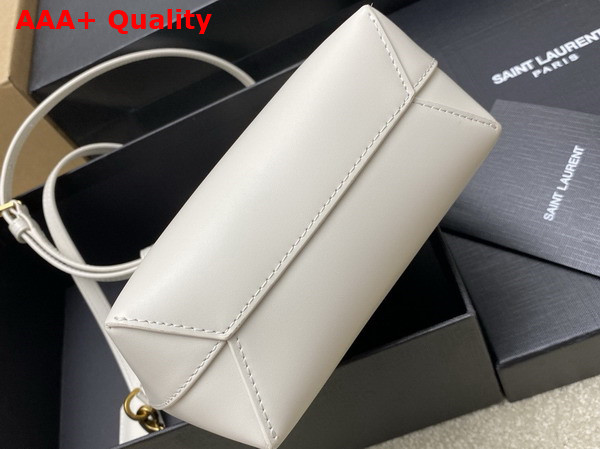 Saint Laurent Mini Toy Shopping Saint Laurent in Box Leather Blanc Vintage Replica