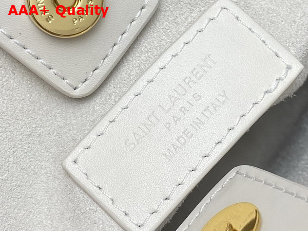 Saint Laurent Mini Toy Shopping Saint Laurent in Box Leather Blanc Vintage Replica