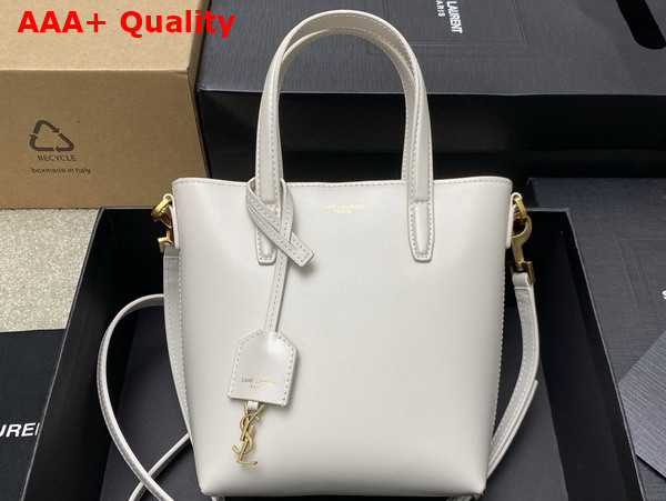 Saint Laurent Mini Toy Shopping Saint Laurent in Box Leather Blanc Vintage Replica