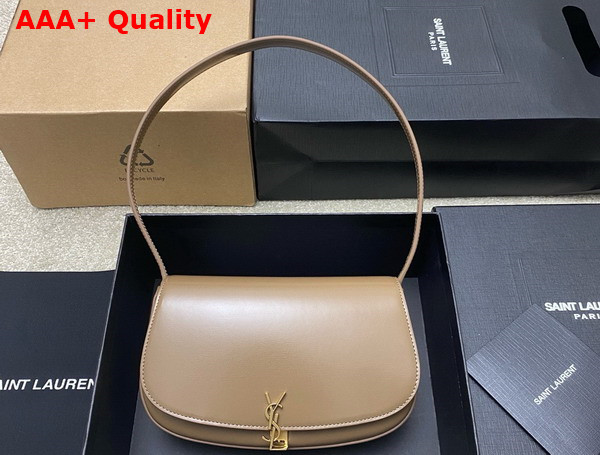 Saint Laurent Mini Voltaire in Dark Cork Box Saint Laurent Leather Replica