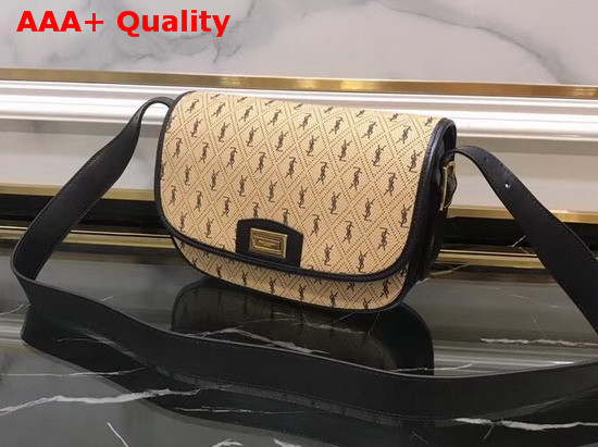 Saint Laurent Monogram All Over Medium Satchel in Beige Canvas Replica