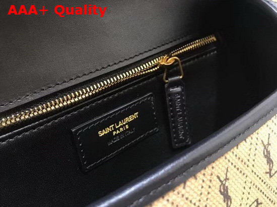 Saint Laurent Monogram All Over Medium Satchel in Beige Canvas Replica