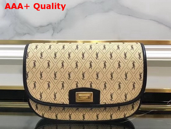 Saint Laurent Monogram All Over Medium Satchel in Beige Canvas Replica