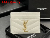 Saint Laurent Monogram Card Case in Blanc Vintage Grain de Poudre Embossed Leather Replica