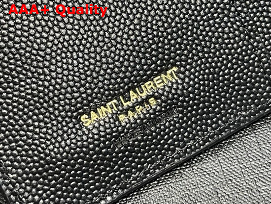 Saint Laurent Monogram Continental Wallet in Black Grain de Poudre Embossed Leather Replica