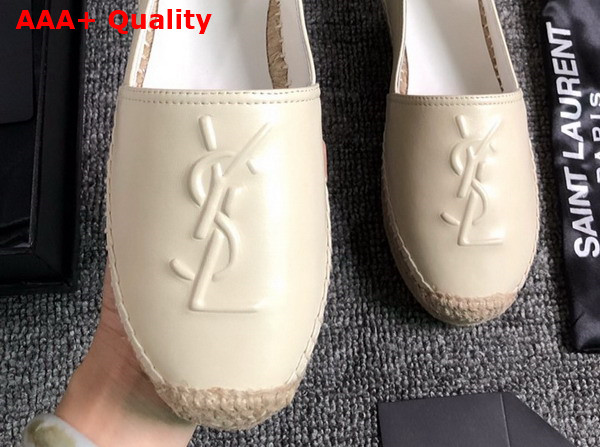 Saint Laurent Monogram Espadrilles in Beige Lambskin Replica