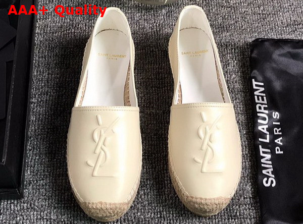 Saint Laurent Monogram Espadrilles in Beige Lambskin Replica