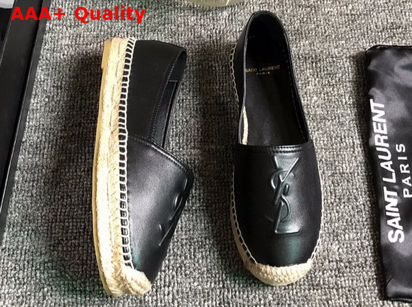 Saint Laurent Monogram Espadrilles in Black Lambskin Replica