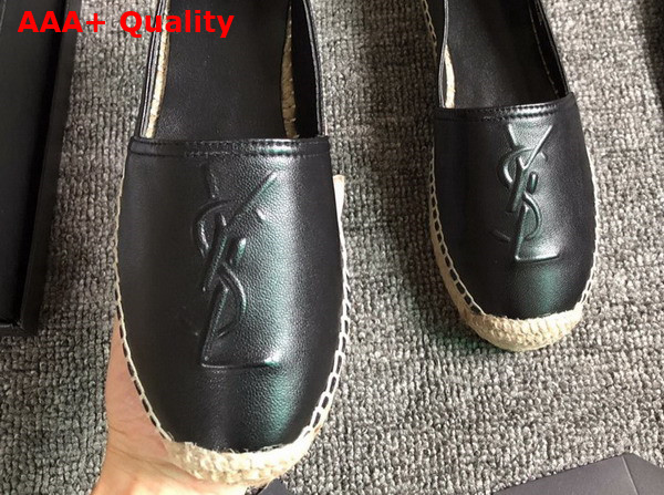 Saint Laurent Monogram Espadrilles in Black Lambskin Replica