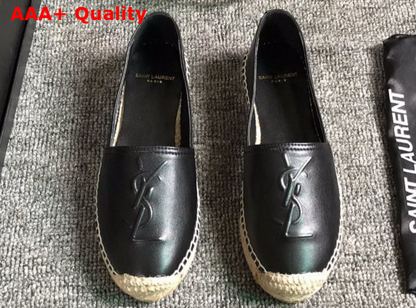 Saint Laurent Monogram Espadrilles in Black Lambskin Replica