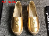 Saint Laurent Monogram Espadrilles in Gold Lambskin Replica