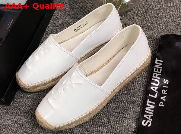 Saint Laurent Monogram Espadrilles in White Lambskin Replica