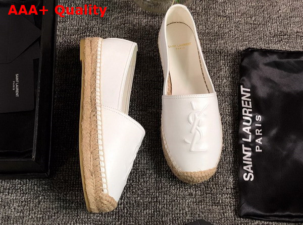 Saint Laurent Monogram Espadrilles in White Lambskin Replica