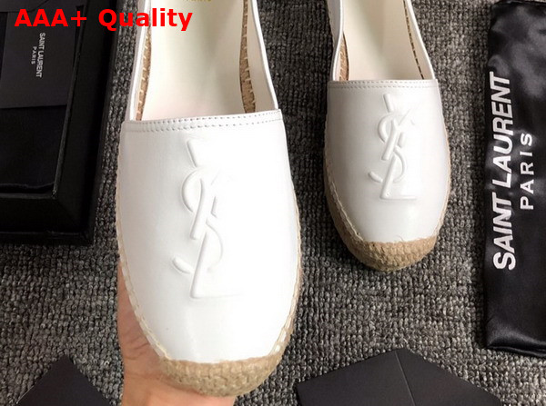 Saint Laurent Monogram Espadrilles in White Lambskin Replica