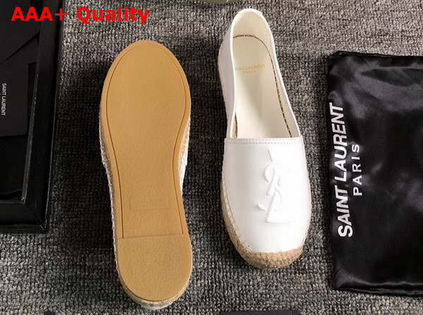 Saint Laurent Monogram Espadrilles in White Lambskin Replica