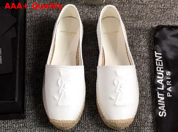 Saint Laurent Monogram Espadrilles in White Lambskin Replica