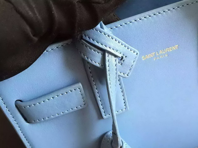 Saint Laurent Nano Sac De Jour Bag in Light Blue Leather for Sale