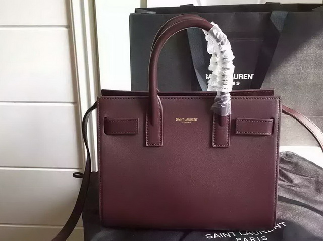 Saint Laurent Nano Sac De Jour Bag in Oxblood Leather for Sale