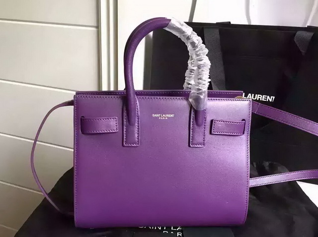 Saint Laurent Nano Sac De Jour Bag in Purple Leather for Sale