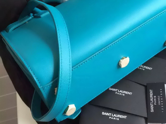 Saint Laurent Nano Sac De Jour Bag in Turquoise Leather for Sale