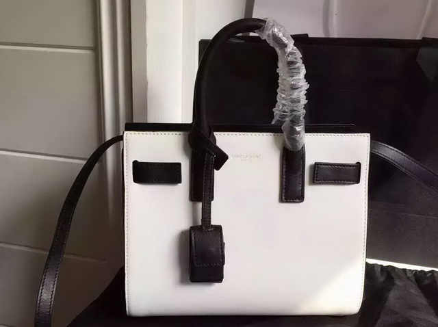 Saint Laurent Nano Sac De Jour Bag in White Leather for Sale