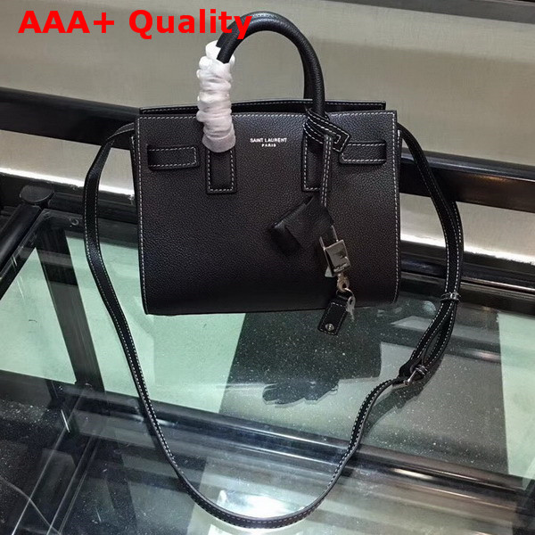 Saint Laurent Nano Sac De Jour Souple Bag in Black Grained Leather Replica