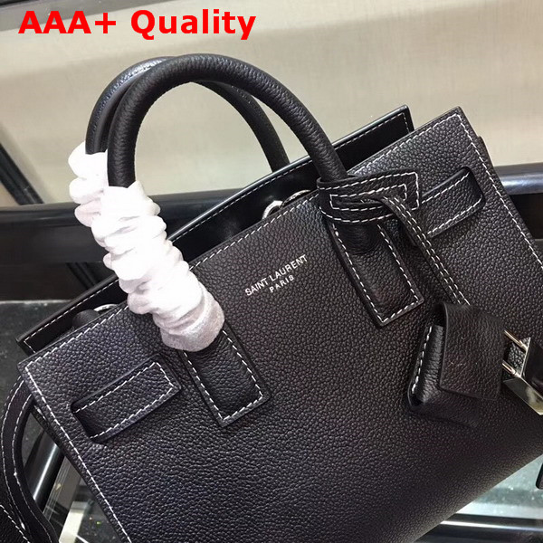 Saint Laurent Nano Sac De Jour Souple Bag in Black Grained Leather Replica