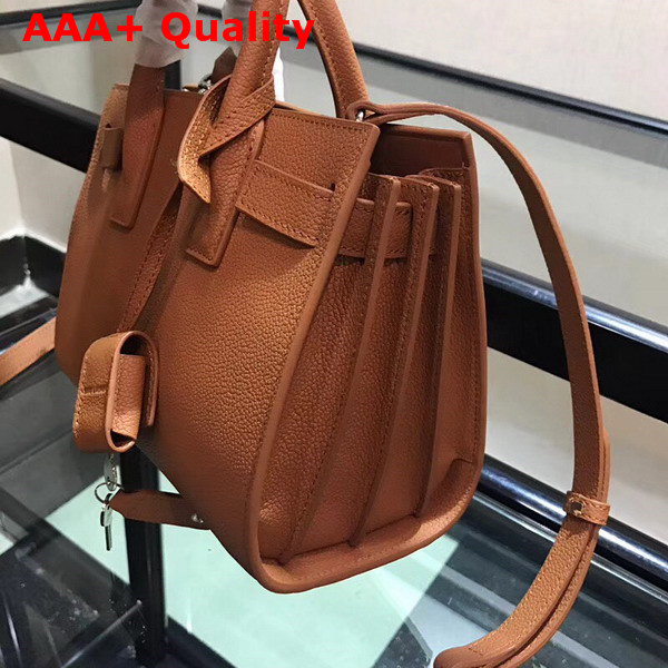 Saint Laurent Nano Sac De Jour Souple Bag in Brown Grained Leather Replica