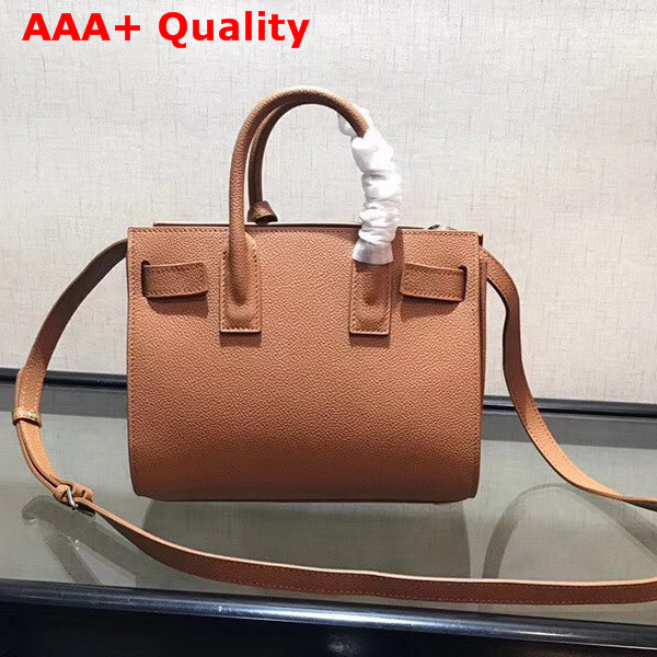 Saint Laurent Nano Sac De Jour Souple Bag in Brown Grained Leather Replica