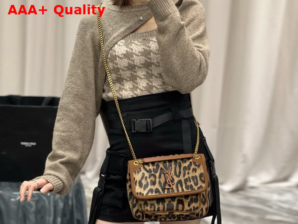 Saint Laurent Niki Baby Bag in Leopard Pony Replica