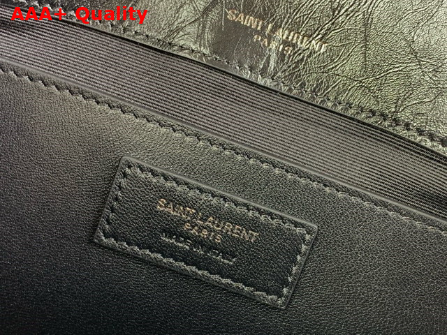 Saint Laurent Niki Baby Flap Bag in Black Vintage Calf Leather Replica