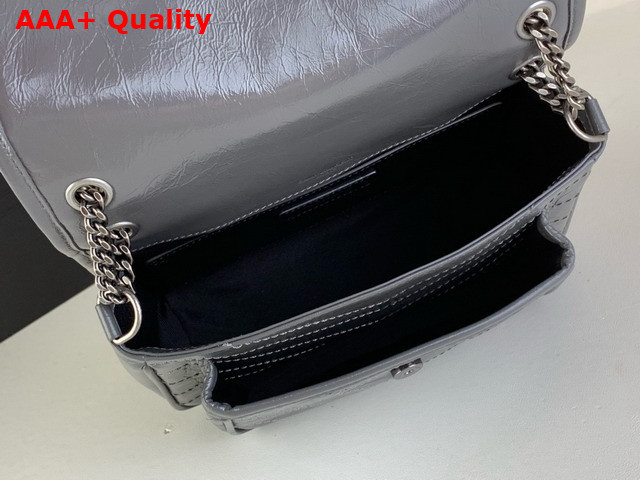 Saint Laurent Niki Baby Flap Bag in Storm Vintage Calf Leather Replica