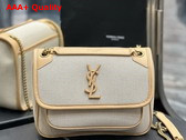Saint Laurent Niki Baby in Canvas and Vegetable Tanned Leather Replica