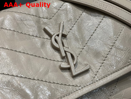 Saint Laurent Niki Baby in Cream Crinkled Vintage Leather Replica