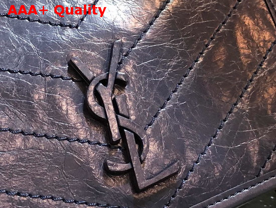 Saint Laurent Niki Chain Wallet in Navy Crinkled Vintage Leather Replica