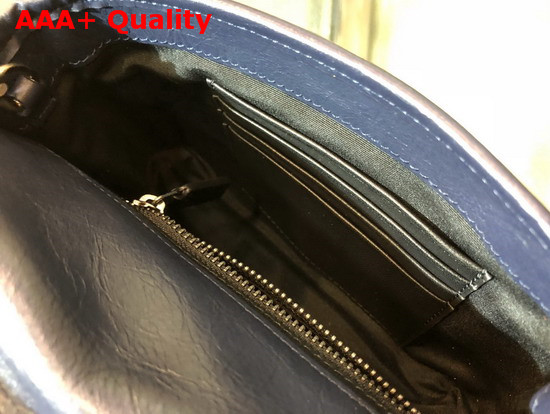 Saint Laurent Niki Chain Wallet in Navy Crinkled Vintage Leather Replica