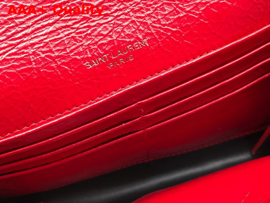 Saint Laurent Niki Large Wallet Eros Red Crinkled Vintage Leather Replica