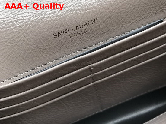 Saint Laurent Niki Large Wallet Grey Crinkled Vintage Leather Replica